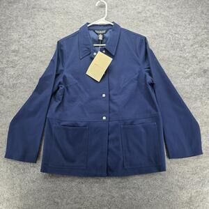 Dialogue Jacket Womens 14 Button Up Workwear Spandex QVC Pockets Blazer Career